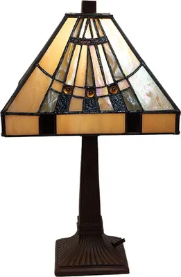 Produktbild von Clayre & Eef Tiffany Tischlampe 23x23x38 cm Beige Glas