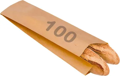 Produktbild von 100 Kraftpapier Brottüten für Baguette und Gebäck - Umweltfreundlich