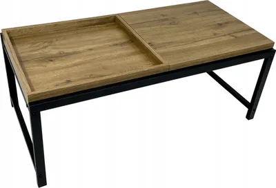Zdjęcie produktu dla Stolik kawowy do sypialni pokoju loft 50x100cm dąb