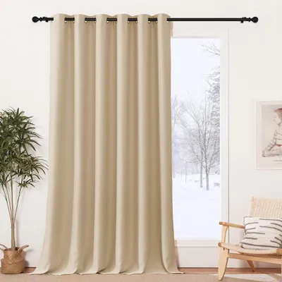 Obrázek produktu pro Záclona na očkách, neprůsvitná, výška 260 cm, šířka 200 cm, béžová, polyester