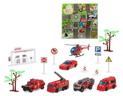 Produktbild von Kindgerechte Spielzeug-Feuerwache für die Kleinsten, komplett mit Zubehör