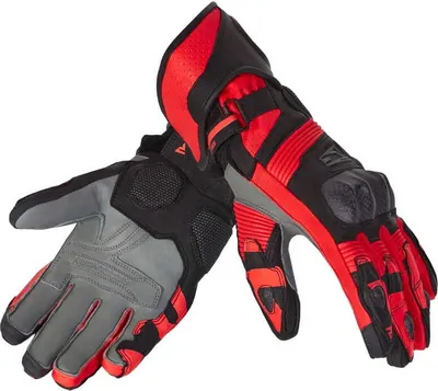 Image de Rebelhorn Fighter Gants en cuir noir/rouge fluo 3XL