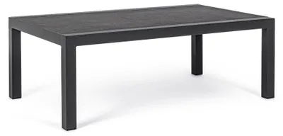 Produktbild von Garten-Beistelltisch OVIEDO mit Keramikplatte und anthrazitfarbenem Aluminiumgestell, 120×70 cm