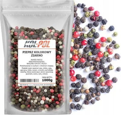 Zdjęcie produktu dla PIEPRZ KOLOROWY ZIARNISTY 1kg Aromatyczny naturalny ziarno jakość Kol-Pol