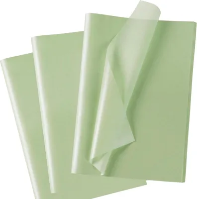 Produktbild von 60 Blatt Metallic Hellgrün Seidenpapier für Geschenktüten 50x35 cm