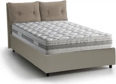 Produktbild von Quadratisches und halbes Bett Dcolomb, Containerbett mit Kunstlederbezug, 100%  Italy, Frontöffnung, inklusive Matratze Cm 120x190, Turteltaube