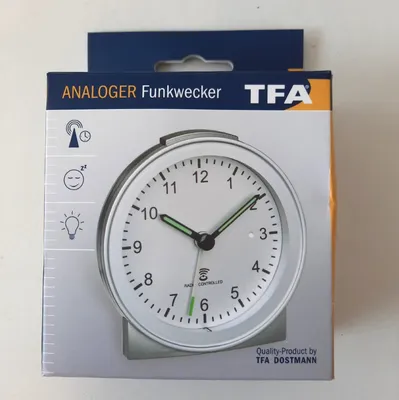 Réveil Analogique TFA Dostmann - Silencieux Sans Tic-Tac - Éclairage Nuit Auto