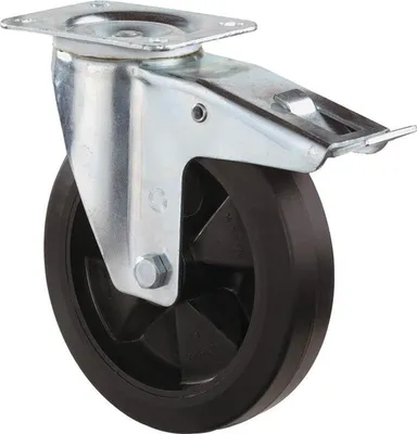 Immagine prodotto di BS ROLLEN Ruota girevole (Ø ruota 100 mm portata 140 kg / con freno totale in gomma piena) - L420.B60.100