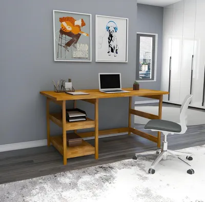 Produktbild von Braune Bürotische Designer Hochwertige Holztisch Moderne Schreibtische