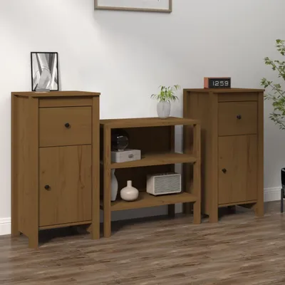Produktbild von vidaXL Sideboards 2 Stk. Honigbraun 40x35x80 cm Massivholz Kiefer