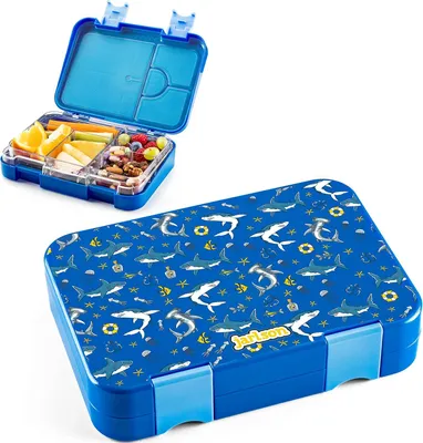 Produktbild von Toni Brotdose mit 6 Fächern - auslaufsichere Bento-Box für den Kindergarten und die Schule - lila Snackbox