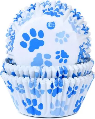 Obrázek produktu pro Košíčky na muffiny modré tlapky 50x33 mm