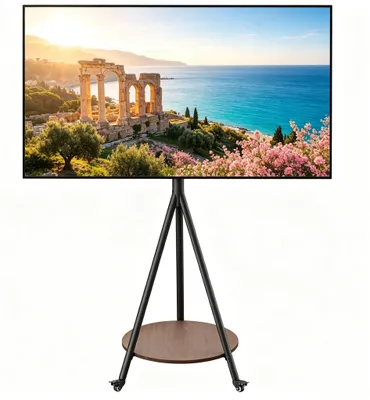 Imagen del producto de Soporte para televisión con ruedas, compatible con televisores de 40 a 75 pulgadas