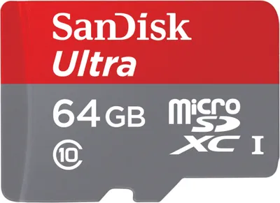 Zdjęcie produktu dla SanDisk Ultra, 64 GB, MicroSDXC, Klasa 10, 120 MB/s, Class 1 (U1), Szary, Czerwony
