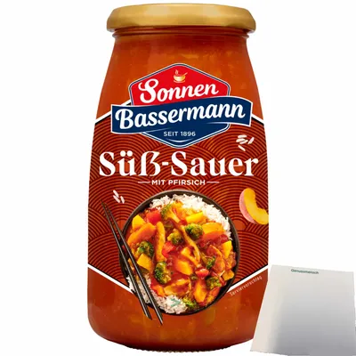 Produktbild von Sonnen Bassermann Süss-Sauer Sauce (525g Glas) + usy Block