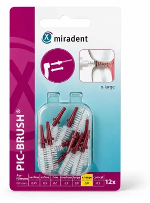 Produktbild von MIRADENT Interdental Pic-Brush Ersatzb.x-large 0,8mm 12 Stück