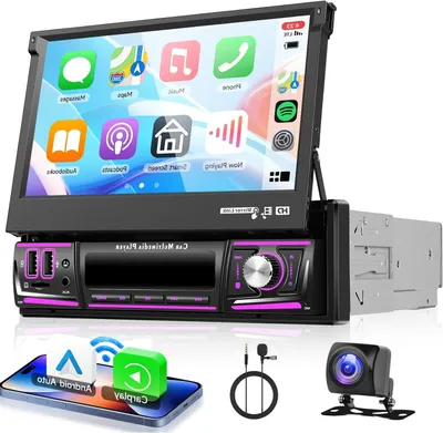 Obrázek produktu pro Autorádio - Autorádio 1-DIN - Auto rádio - Multimediální rádio - Autorádio - Bezdrátové CarPlay a Android Auto