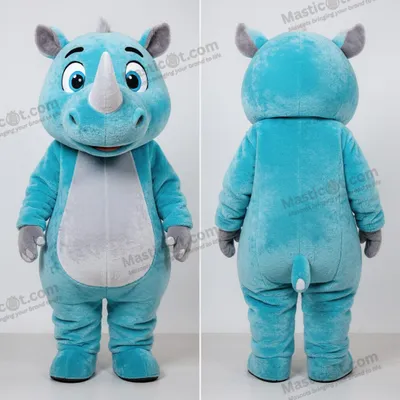 Produktbild von Cyanfarbenes, MASTICOT flauschiges Wollnashorn-Maskottchen