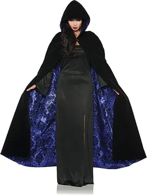 Produktbild von Schwarz-violetter Deluxe Kapuzenumhang für Fasching & Halloween