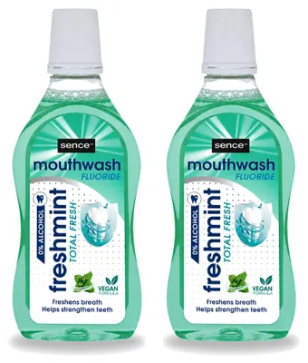 Produktbild von 2 x Sence Freshmint Mundwasser - Frische Minze - 500 ml - Vorteilspackung - 2 Stücke