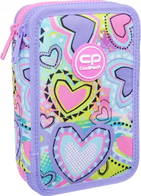 Obrázek produktu pro CoolPack, Piórnik dwukomorowy z wyposażeniem Jumper 2 Pastel Heart, 1 sztuka