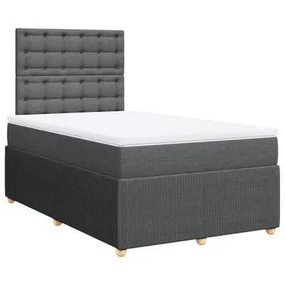 Produktbild von vidaXL Boxspringbett mit Matratze Dunkelgrau 120x200 cm Stoff