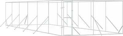 Immagine prodotto di vidaXL Cuccia per cani da esterno argento 4x12x2 m Acciaio zincato