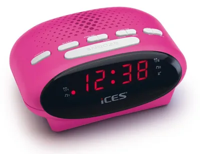 Produktbild von Ices ICR-210, Uhr, FM, PLL, LED, 1,52 cm (0.6"), Pink, 3 V