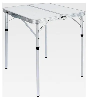 Produktbild von 0,6 m kleiner quadratischer klappbarer Campingtisch, tragbarer faltbarer Picknicktisch mit verstellbarer Höhe für Strand und Outdoor, 2 Höhen (25/69)