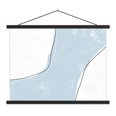Produktbild von MuchoWow® Textilposter Blau - Minimalismus - Abstrakt 40x30 cm mit schwarzem Rahmen - Dekorationen