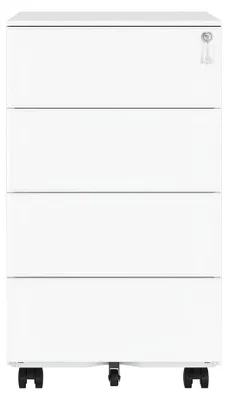 Obrázok produktu pre Mobilná archívna skriňa s 4 zásuvkami | Biela | 39 x 45 x 69,3 cm