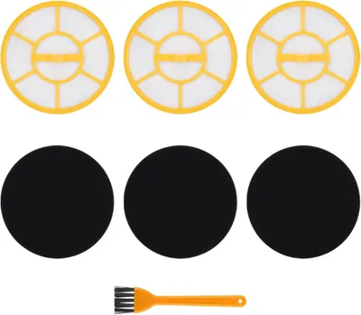 Produktbild von 6 Stück Filter Ersatzteile kompatibel mit Kärcher VC3 Staubsauger 1.198-125.0, 2.863-238.0 - Filterset Zubehör mit 3 Staubbehälterfilter, 3 Spezialschäume, und Reinigungsbürste