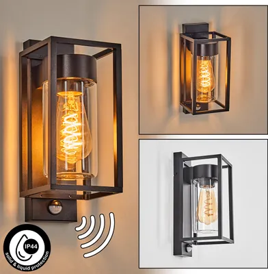 Produktbild von Laterza Außenleuchte mit Bewegungsmelder aus Metall/Glas in Schwarz/Klar