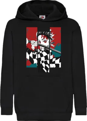 Produktbild von Kinder Kapuzenpullover Demon Anime Slayer Tanjiro Kamado 011, 5-6 Jahr - 116 / Schwarz