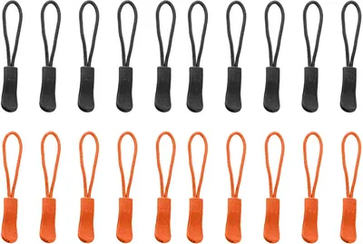 Produktbild von 20 Stück Reißverschlussanhänger – Schwarz + Orange