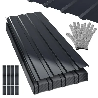 Obrázok produktu pre Peviasot 36x, profilované plechové dosky 115 x 45 cm, vhodné do 18 m², farba antracit, určené na záhradné domčeky, sklady a prístrešky pre hydinu