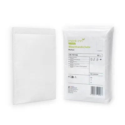 Produktbild von Medi-Inn Einmal-Waschhandschuhe Molton 15x22 cm 50 Stück Art-Nr 701158