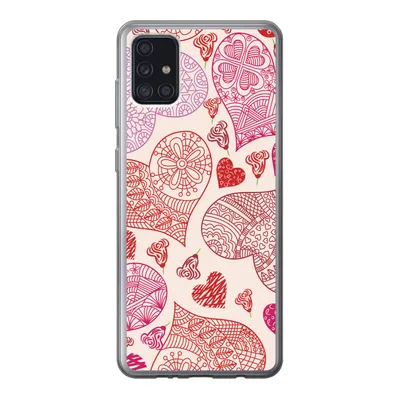 Produktbild von MuchoWow® Handyhülle Schutzhülle Hülle für Samsung Galaxy A52 5G Eine Illustration mit rosa und roten Herzen Silikon Softcase Handy Hülle - Umschlag