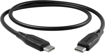 Image de Cygnett Câble USB-C vers USB-C 1m Nylon noir CY4691PCTYC Chargement rapide 60W 3A