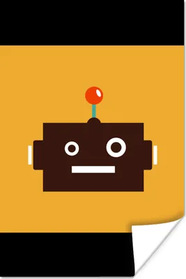 Produktbild von MuchoWow® Poster Roboter - Gesicht - Antenne - Gelb - Jungen - Kind 80x120 cm - Papierdruck