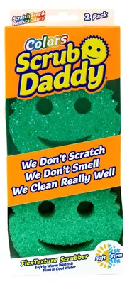 Imagen del producto de Esponja de limpieza Scrub Daddy, disponible en varios colores, en paquete múltiple. Cambia de textura según la temperatura