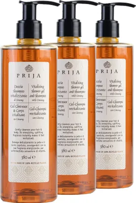 Obrázek produktu pro PRIJA sprchový šampon 3 × 380 ml – tělo i vlasy, přírodní, ženšen
