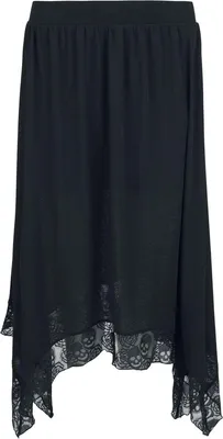 Produktbild von Black Premium by EMP Damen Essential double layer skirt with skull lace & sharkbite hem schwarz XL