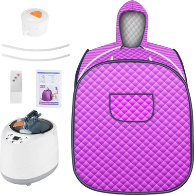 Obrázek produktu pro Přenosná parní sauna pro domácí použití – saunový stan – 2 l generátor páry – 220 V EU zástrčka – 1 osoba – 600D plátno – mokrá pára – s okénkem – červená