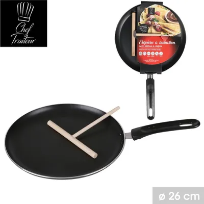 Produktbild von Chef Traiteur Ø 26 cm Crepes-Pfanne Crepespfanne mit Teigverteiler 200237