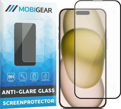 Product packaging for a screen protector, with a depiction of the product and its features.