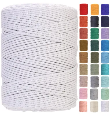 Imagen del producto de Cuerda de macramé premium, 4 mm x 310 m, blanca
