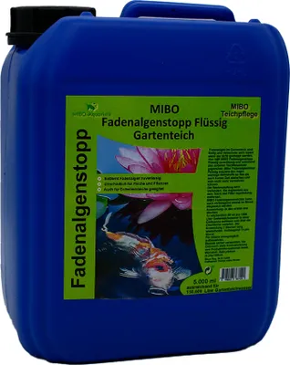 Produktbild von MIBO Fadenalgenvernichter Flüssig 5l für 150.000 Liter Teichwasser Fadenalgen Stopp