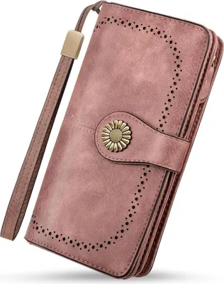Produktbild von TEUEN Geldbörse Damen Leder Groß RFID Schutz mit 24 Kartenfächern Rosa