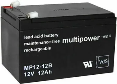 Produktbild von Multipower Blei-Akku MP12-12B Pb 12V 12Ah VdS G114091, Faston 6,3